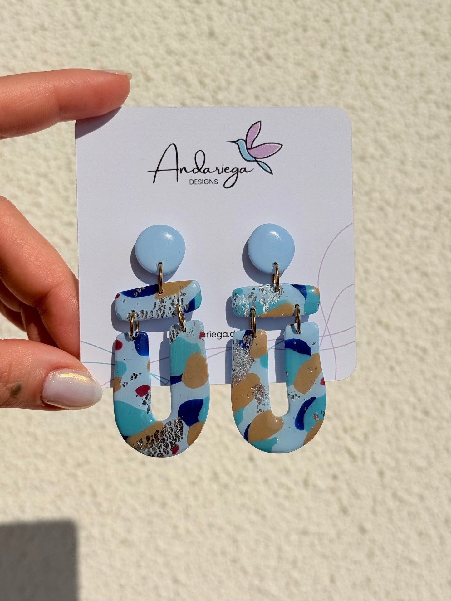 Aros Atenas | Azul cielo estampado