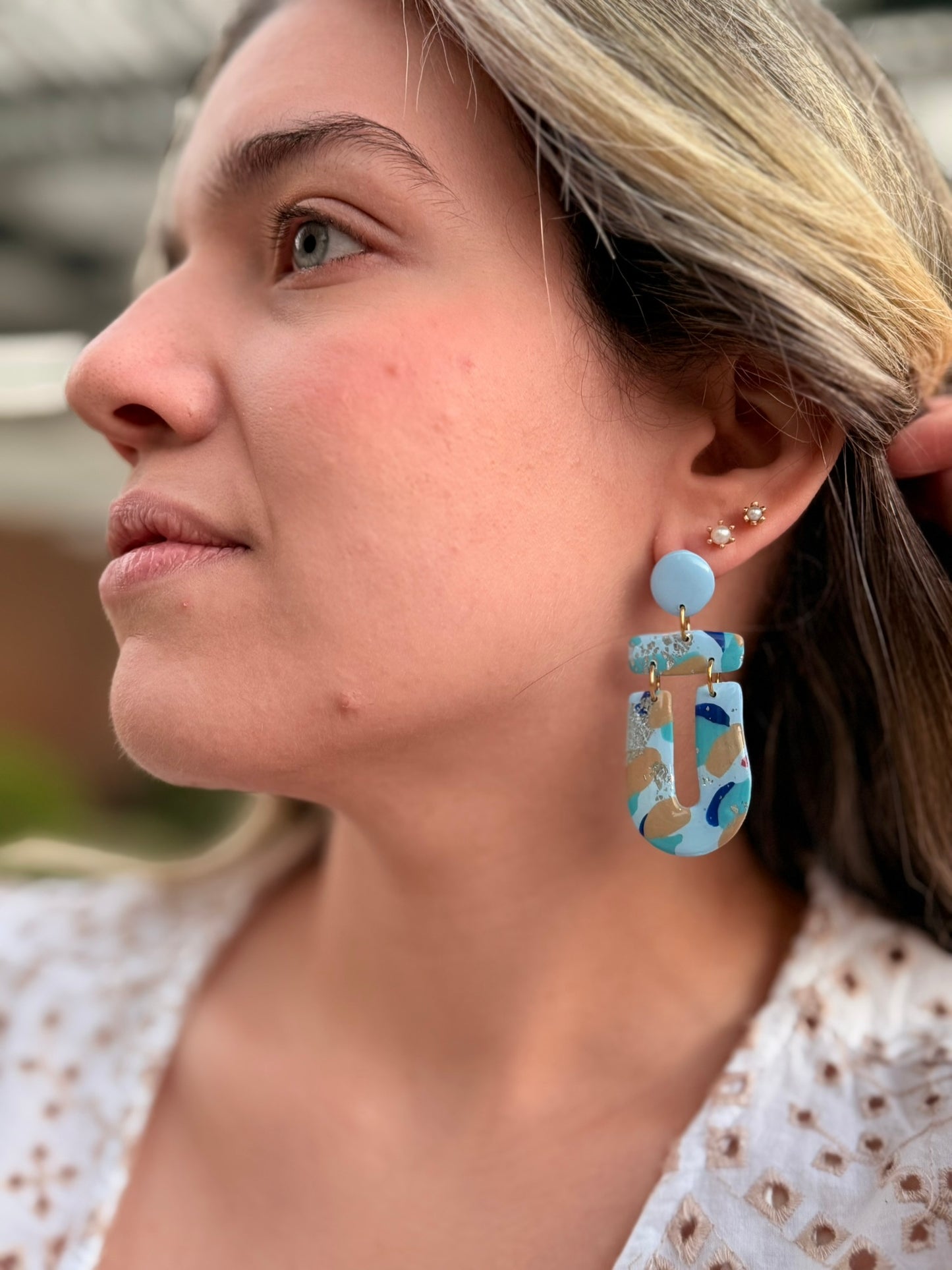 Aros Atenas Azules Estampado 