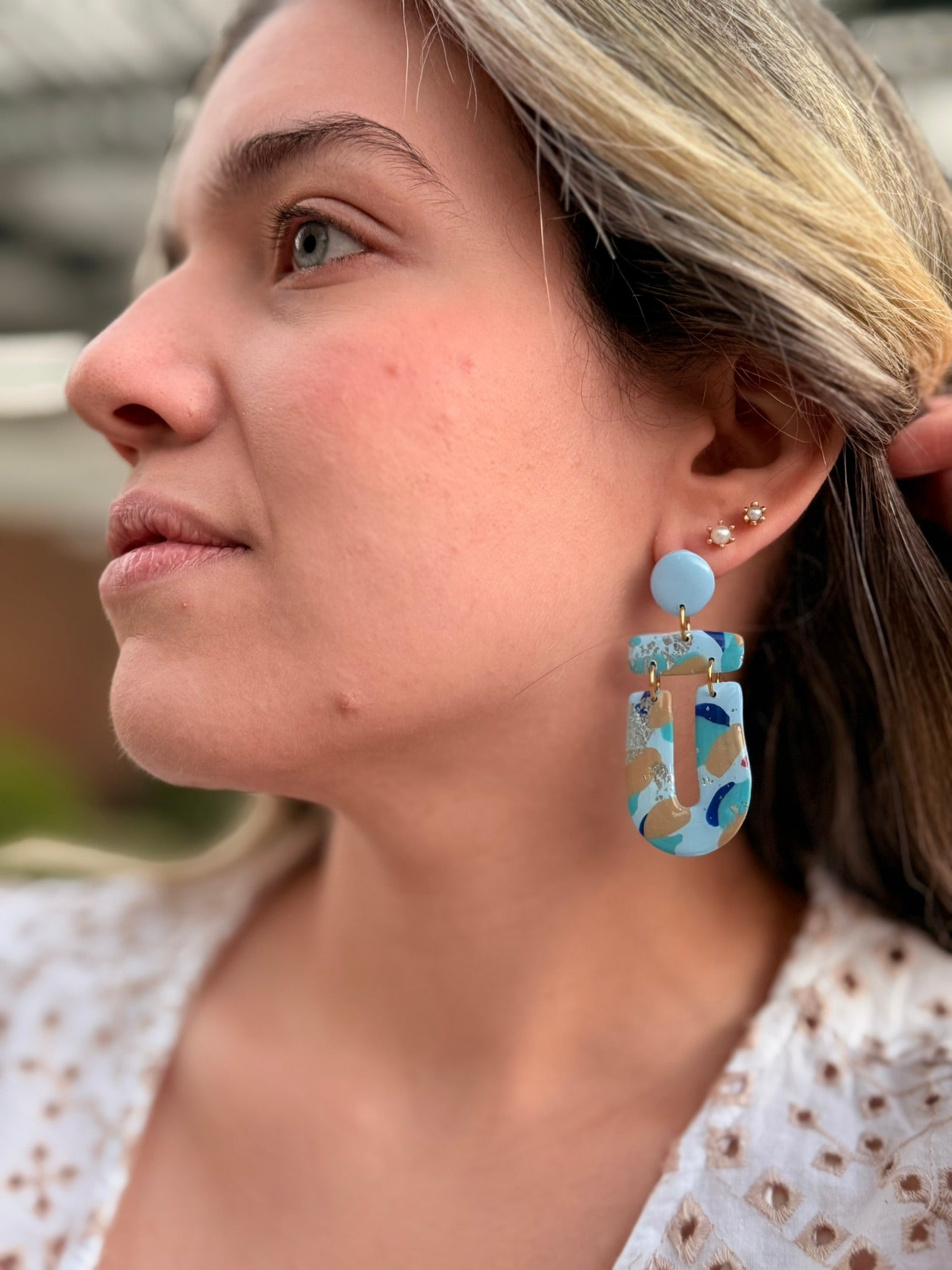 Aros Atenas Azules Estampado 