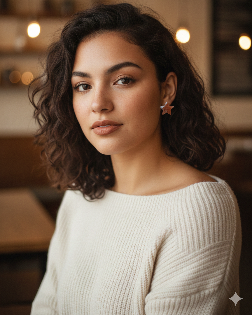 estrellitas café con blanco